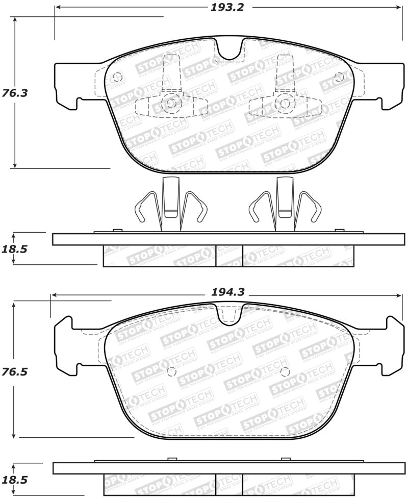 Stoptech 308.1412 Street Brake Pads - Rear