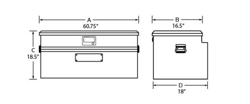 Tradesman 79460SL Aluminum Flush Mount Truck Tool Box Full/Slim Line (60in.) - Blk