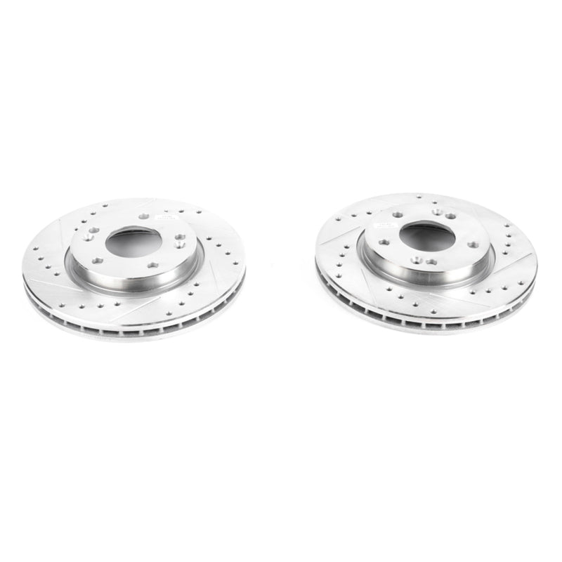 PowerStop fits Hyundai 07-10 Elantra Front Evolution Drilled & Slotted Rotors -