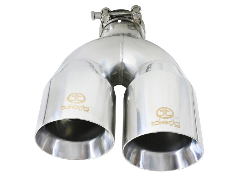 AFE 49T25484-P122 2.5in 304 Stainless Steel Clamp-on Exhaust Tip Drivers Side