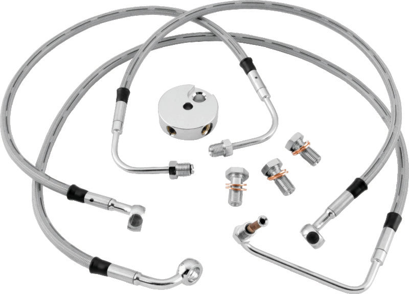 Twin Power 36958 fits 94-07 FLHR Models Stainless Steel Dot Brake Line Kit Fron
