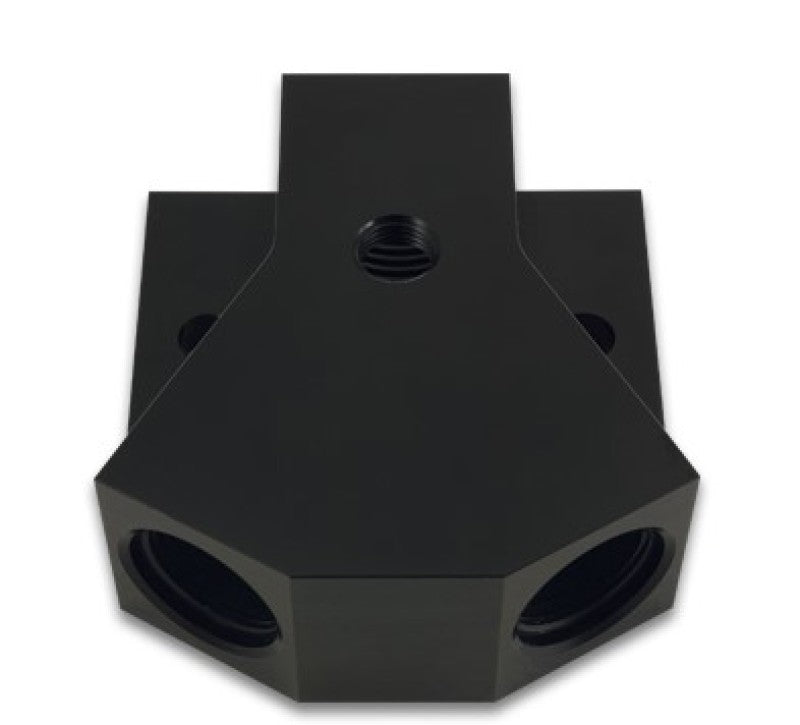 Vibrant 10893 Aluminum Y-Block Fitting with 1/8in NPT Port -8AN x Dual -8AN OR