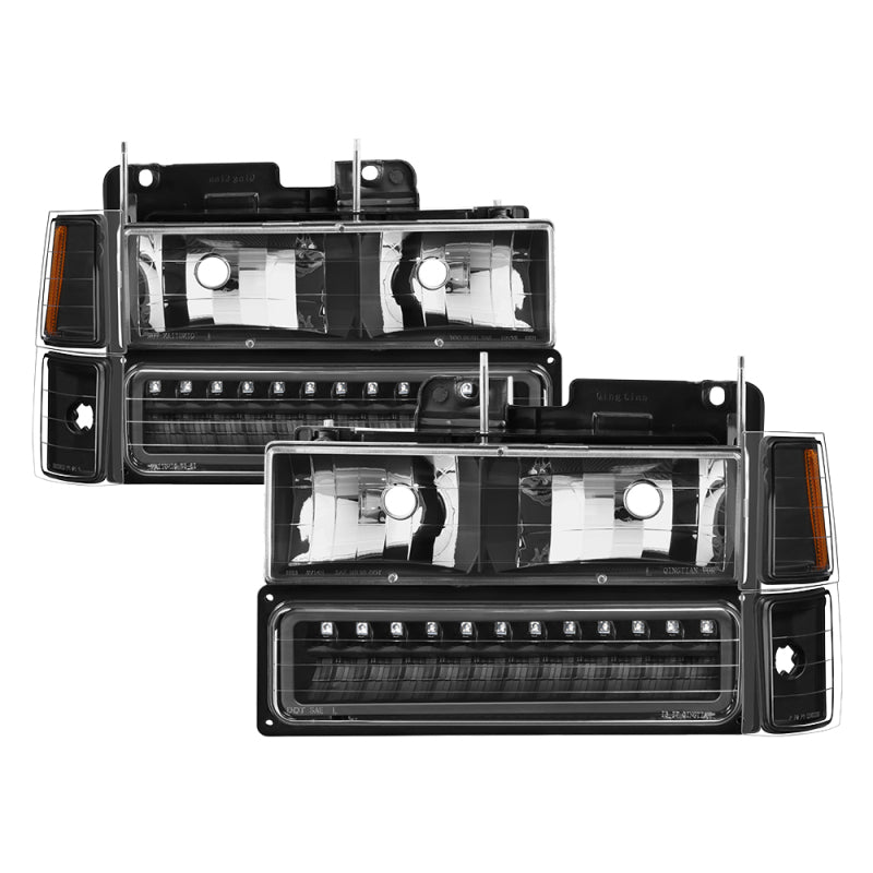 5069542 Xtune Blazer Full Size Corner/LED Bumper Headlights Black HD-JH-CCK88-