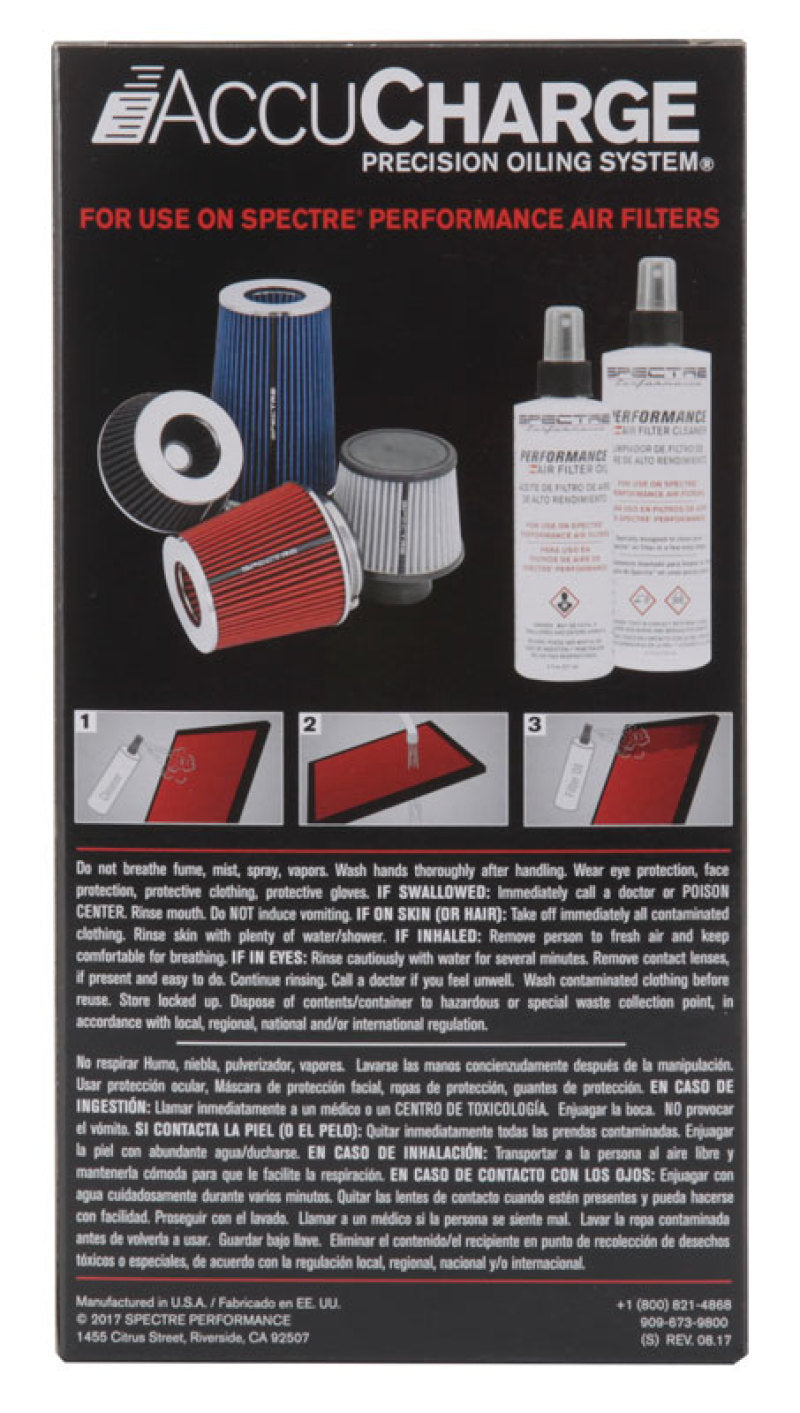 Spectre 884820 Accucharge Kit for HPR Filters - Clear