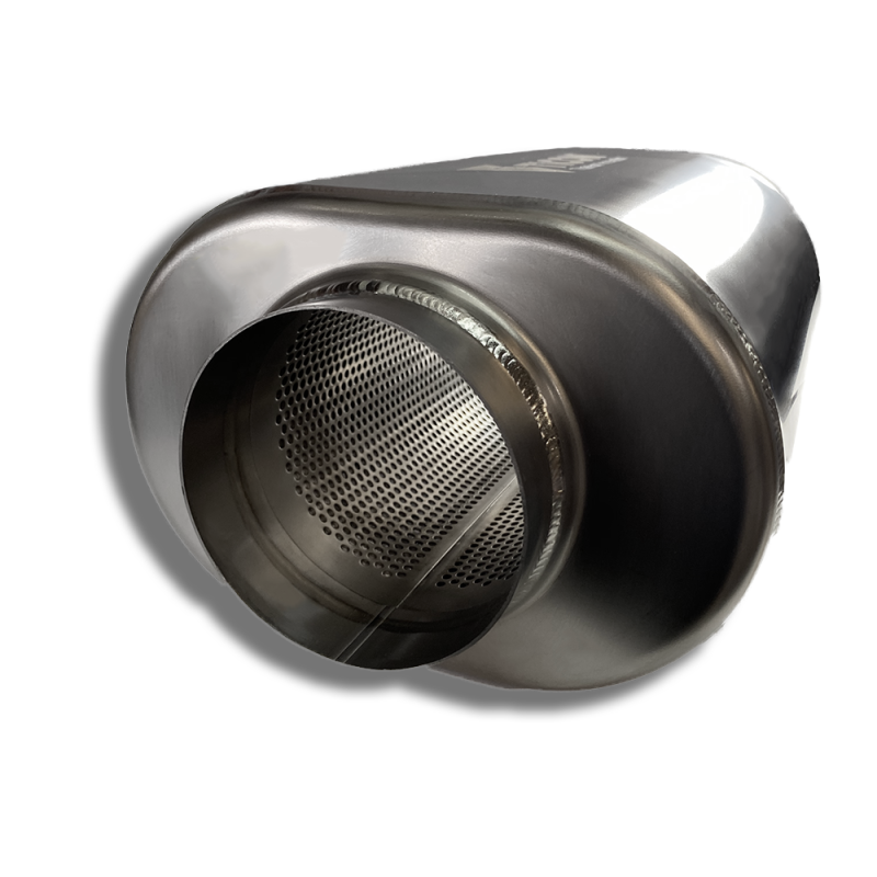Ticon 116-10213-0100 Industries 12in Overall Length 4in Oval Titanium Muffler - 4in Center In/Center Out