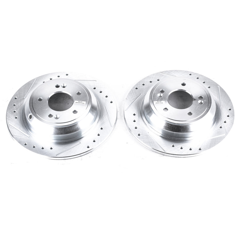 PowerStop fits Genesis 17-18 G80 Rear Evolution Drilled & Slotted Rotors - Pair
