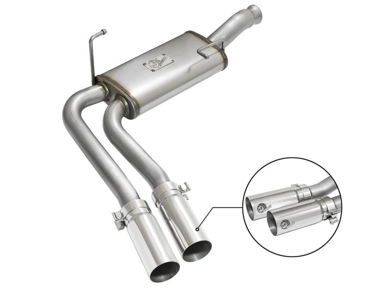 AFE 49-44070-P Series CB Middle-Side Exit SS Exhaust w/ Polished Tips 09-16 fit