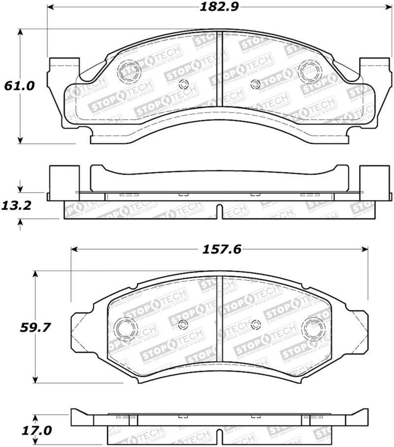 Stoptech 308.0375 Street Brake Pads