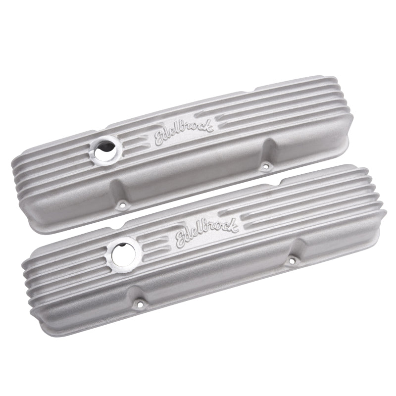 Edelbrock 41439 Valve Cover Classic Series fits Chevrolet 1959-1986 262-400 CI V8 w/ Breather Holes Satin