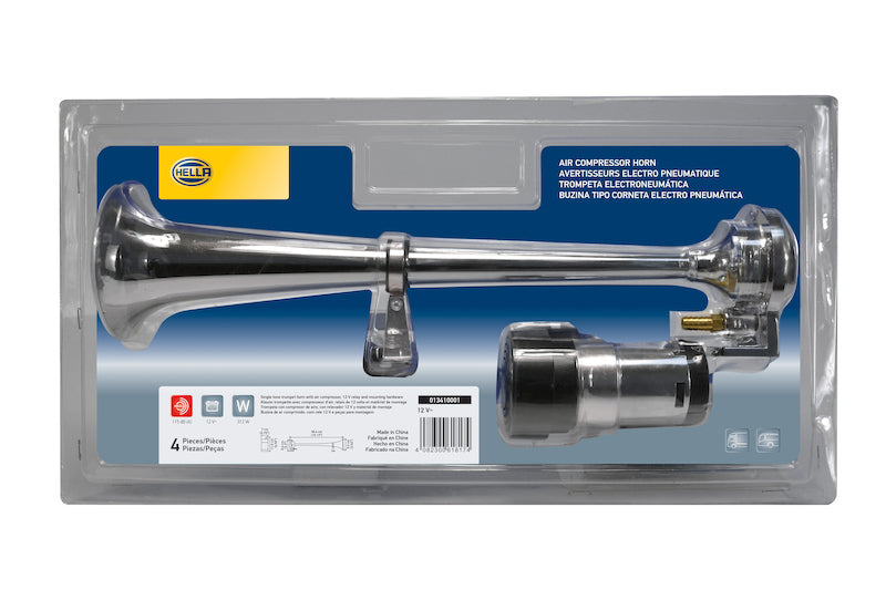 Hella 13410001 Horn Kit Bl Chrome Air 1Trumpet 12V