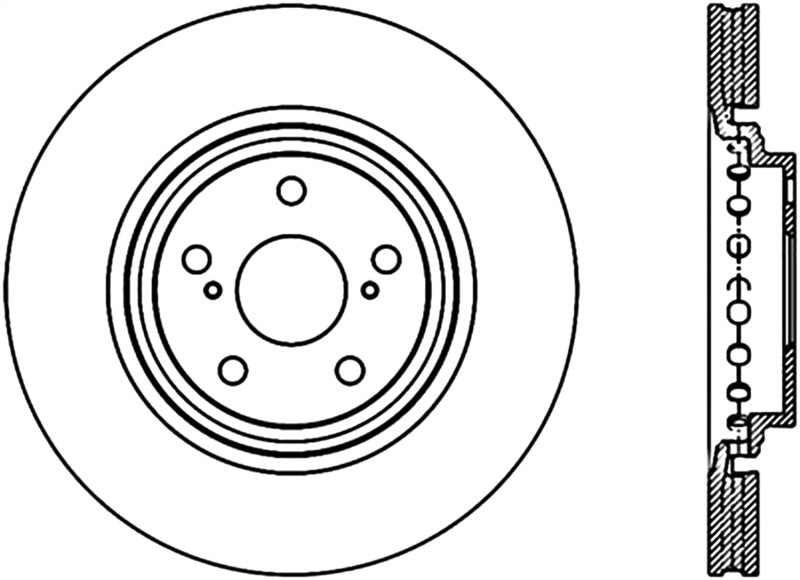 Stoptech 126.44158CSR 10-15 Lexus RX350 Cryo Sport Front Right Slotted Rotor