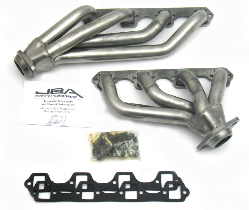 JBA 1653S fits Ford 65-73 Mustang 351W SBF 1-5/8in Primary Raw 409SS Mid Length Header
