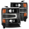 AlphaRex 880234 fits Chevy 16-18 1500HD LUXX LED Proj Headlights BK w/Seq Actvn