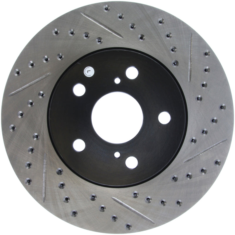 Stoptech 127.44125L 02 Lexus ES 250/300/330/350 / 05-07 Toyota Avalon Slotted & Drilled Left Front Rotor