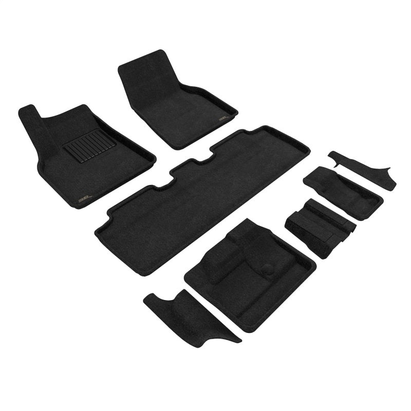 3D MAXpider 21-23 fits Tesla Model Y 7-Seat Elegant Floor Mat- Black 1St Row 2N