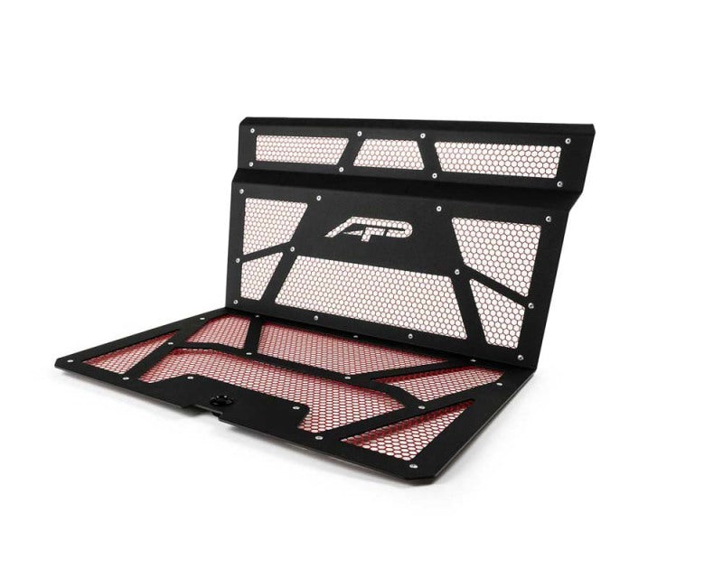 Agency Power AP-RZR-111-FMB-MRD fits Polaris 14-18 RZR XP 1000 / XP Turbo Vented Engine Cover - Matte Black/Red Mesh