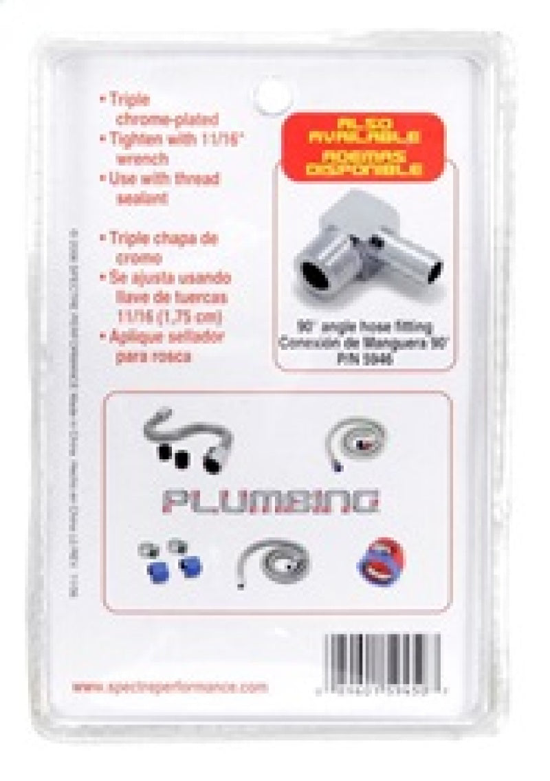 Spectre 5945 Fuel Fitting 3/8in. Hose Barb NPT Threads - Chrome