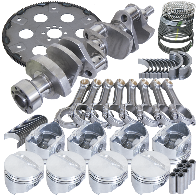Eagle B13055L04068 fits Chevy 350 1Pc 3.750in Crank 5.700in I-Beam Rods 4.040in Pistons 168 Tooth FP Balanced Assembly