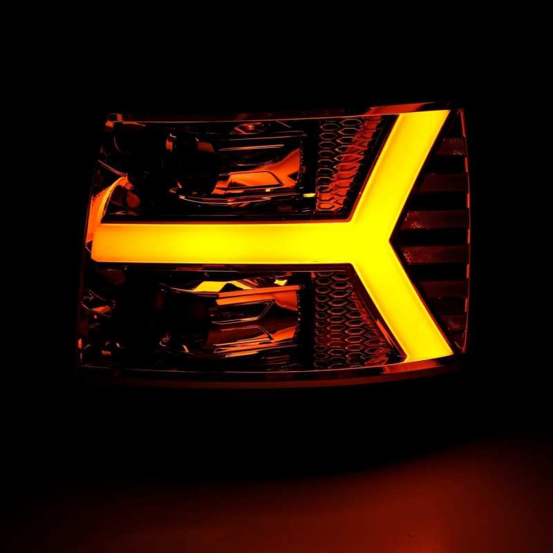 AlphaRex 880222 fits Chevy 07-13 1500 LUXX LED Proj Headlights Plank Design Chr