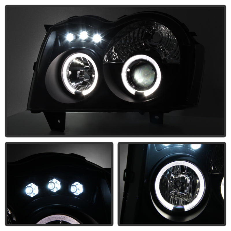 Spyder 5078551 fits Jeep 05-07 Grand Cherokee Projector Headlights LED Halo LED