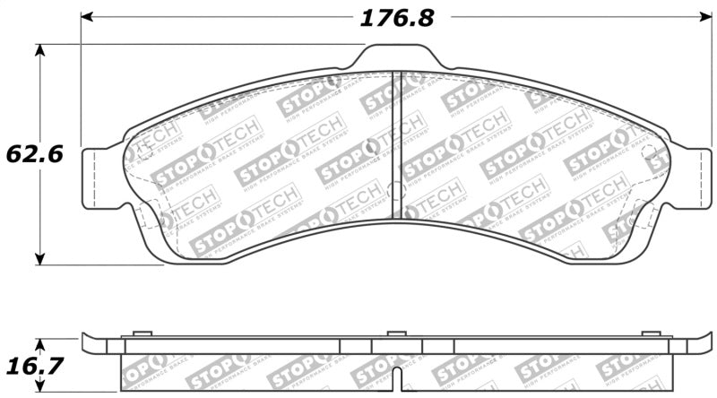 Stoptech 309.0882 Sport Brake Pads w/Shims and Hardware - Rear