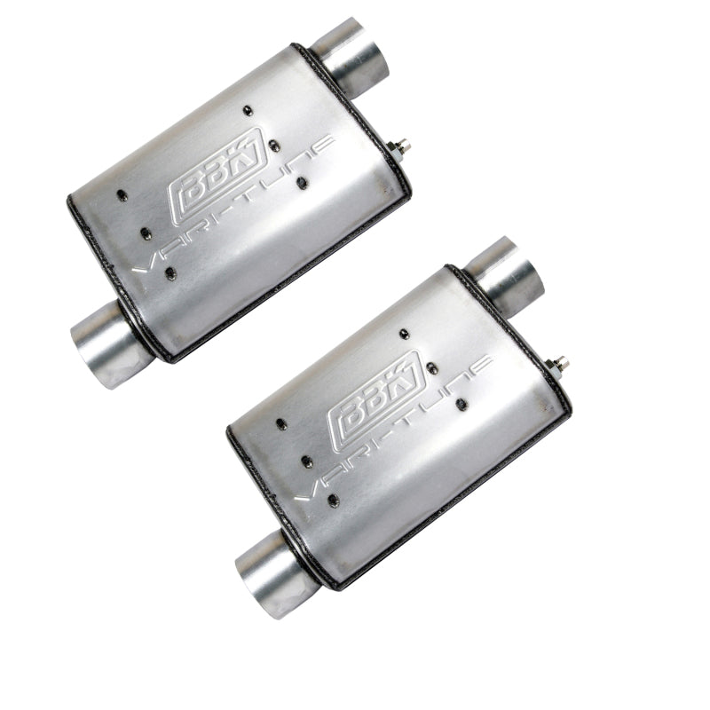 BBK 3002 Mustang GT Cat Back Kit Varitune Mufflers - Aluminized turn downs