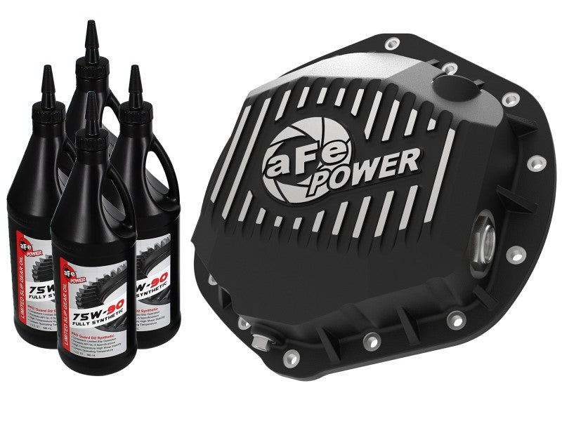 AFE 46-71061B ries Rear Diff Cover Black w/ Machined Fins & Gear Oil 01-18 fits