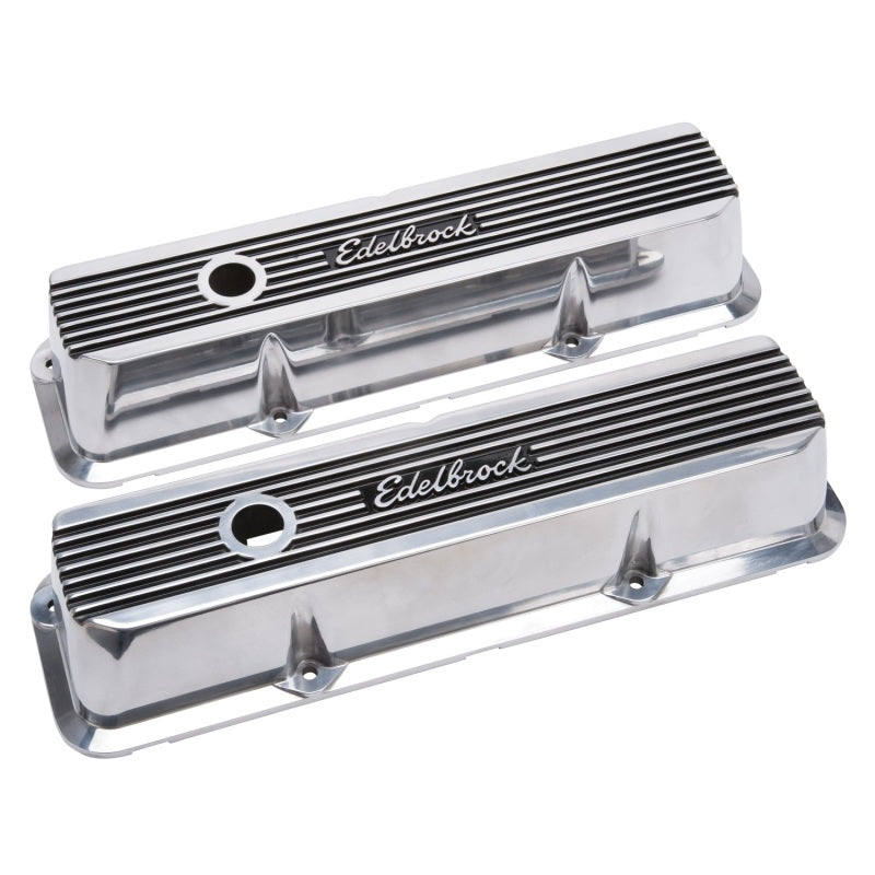 Edelbrock 4277 Valve Covers Elite II fits Ford FE 1958-76 Polished