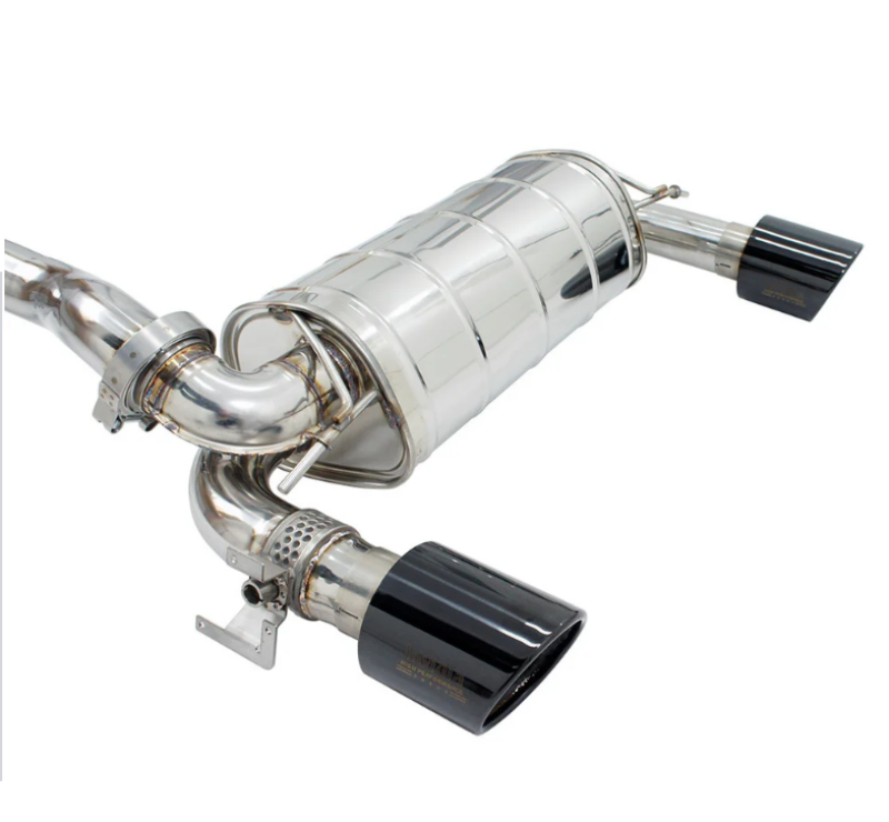 Invidia HS15FFR3V1RB 15-18 fits Ford Focus RS Q300 w/Valve Rolled Black Tip Cat-