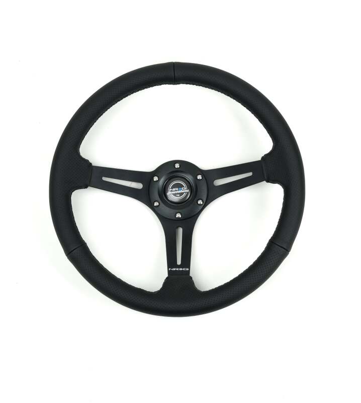 NRG RST-030PR-BK RST-030PR-BK Reinforced Perforated Leather Racing Steering
