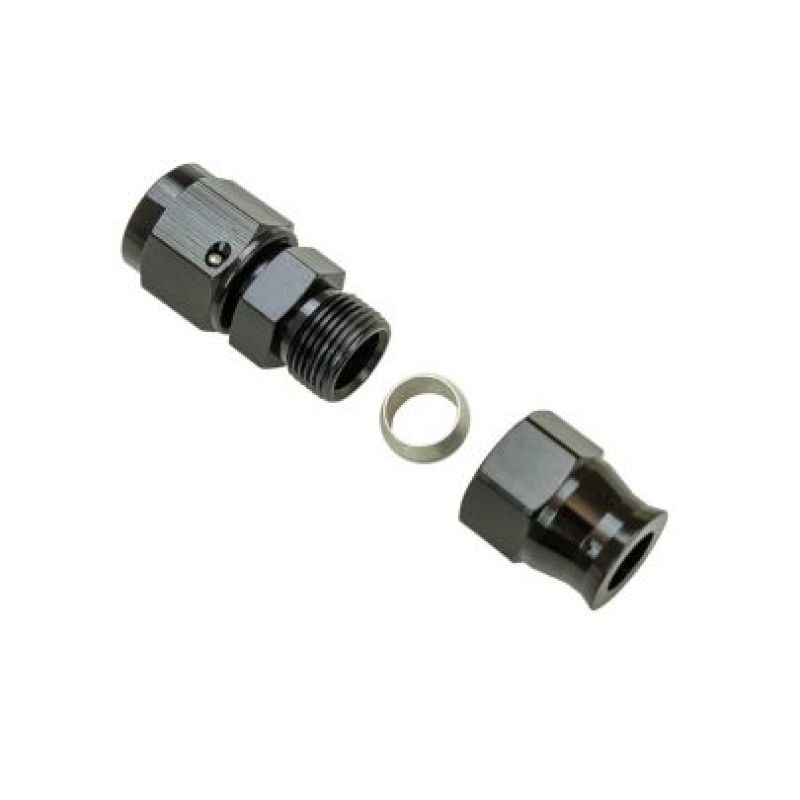 Moroso 65353 Aluminum Fitting Adapter 6AN Female to 3/8in Tube Compression - Bla