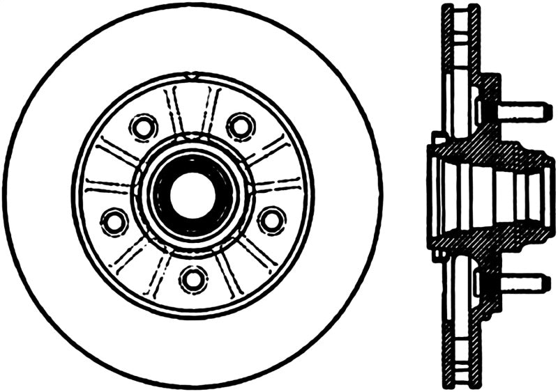 Stoptech 126.65081CSL Power Slot 12/99-11/04 Ford F150 2WD Front Left Slotted CRYO Rotor
