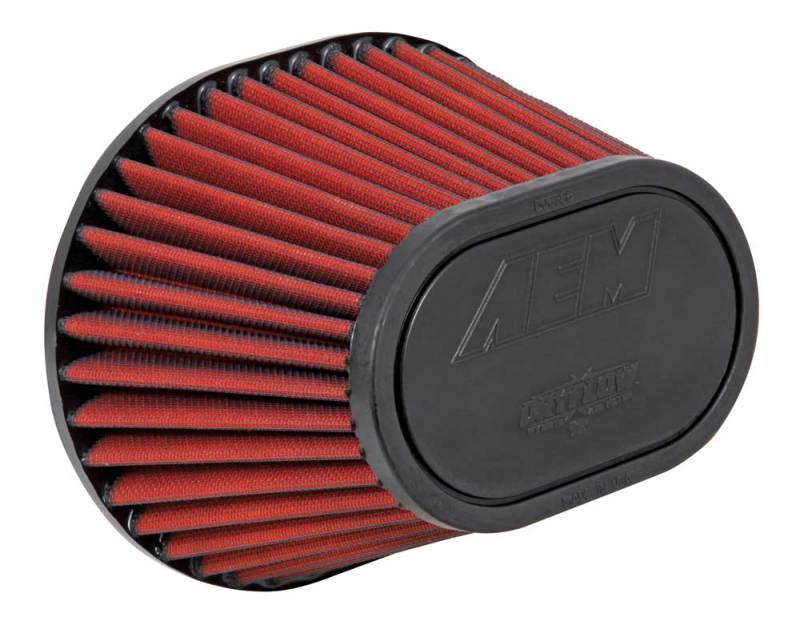 AEM 21-2148DK Dryflow Air Filter - 3.5in FLG / 8-1/2in L x 7in W / Top 6-1/4in