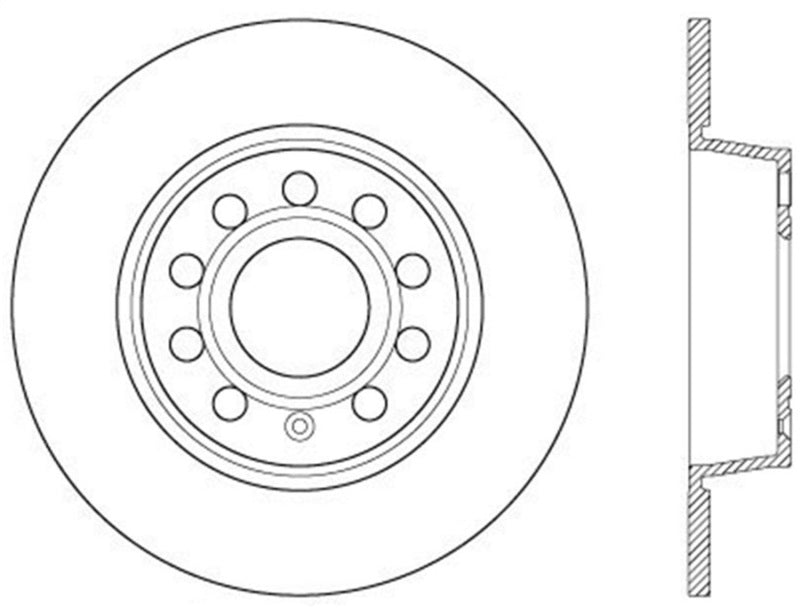 Stoptech 126.33131CSR 06-10 Audi A3/08-10 TT / 06-09 VW GTI Mk V Cryo-Stop Right Rear Slotted Rotor