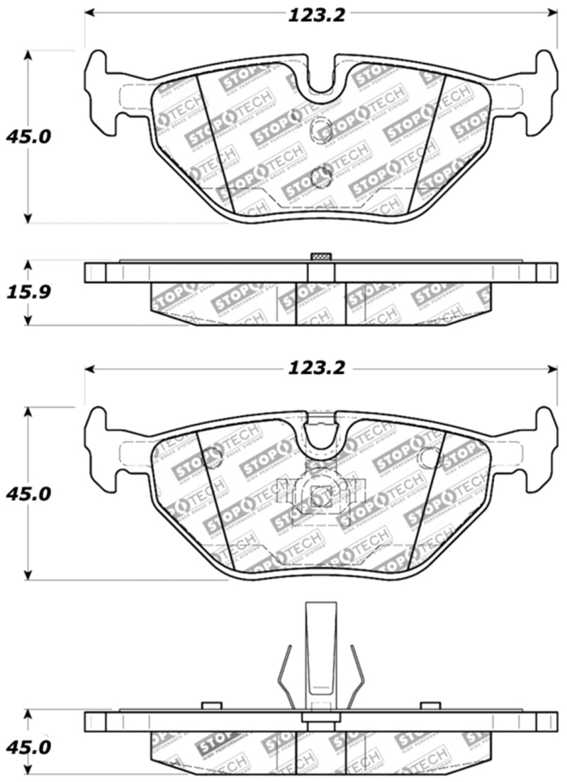 Stoptech 309.0692 Performance 01-02 fits BMW Z3 / 03-09 Z4 / 10/90-07 3 Series / 99-09 Saab 9-5 Rear Brake Pads