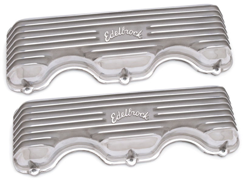 Edelbrock 4140 Valve Cover Classic Series fits Chevrolet W 348/409 CI V8 Polshed