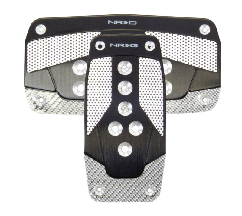 NRG PDL-450BK Aluminum Sport Pedal A/T - Black w/Silver Carbon
