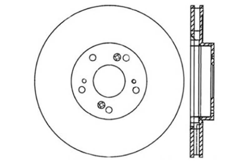 Stoptech 128.40057L 06-08 Honda Civic Si Cross Drilled Left Front Rotor