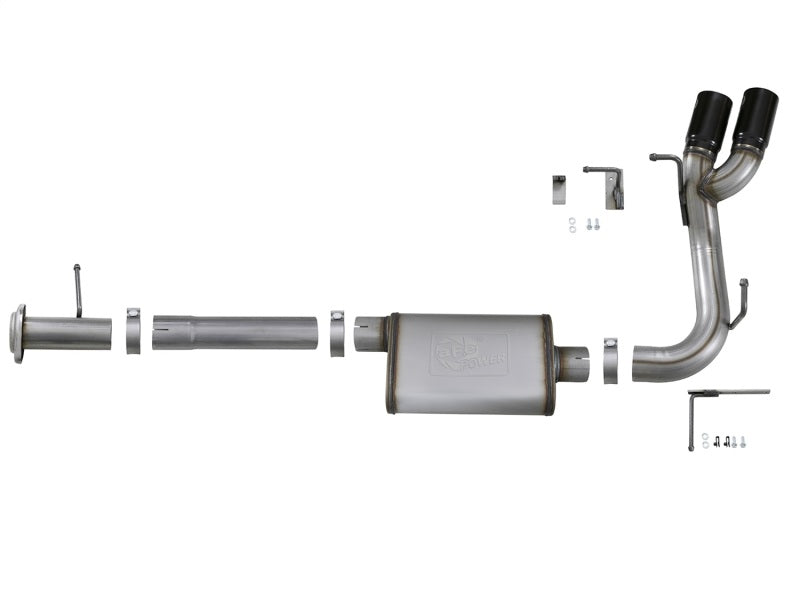AFE 49-44061-B Series CB 3in Middle Side Exit SS Exht w/ Black Tips 15-17 fits