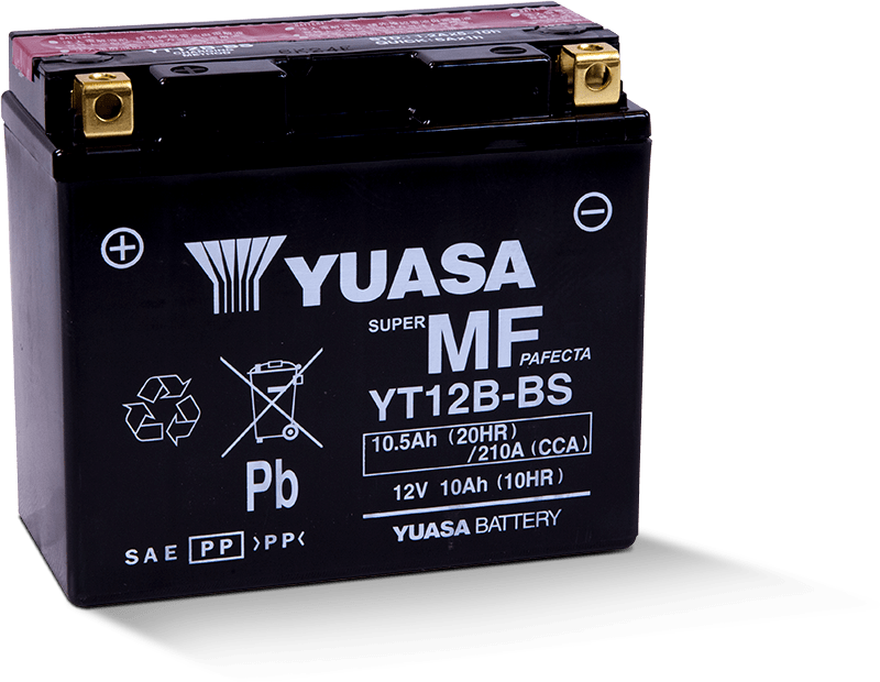 Yuasa YUAM6212B YT12B-BS Maintenance Free 12 Volt AGM Battery (Bottle Supplied)