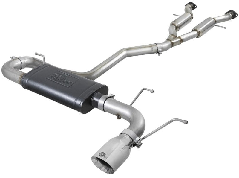 AFE 49-38078-P Bore HD 3in 304 SS Cat-Back Exhaust w/ Polished Tips 14-19 fits