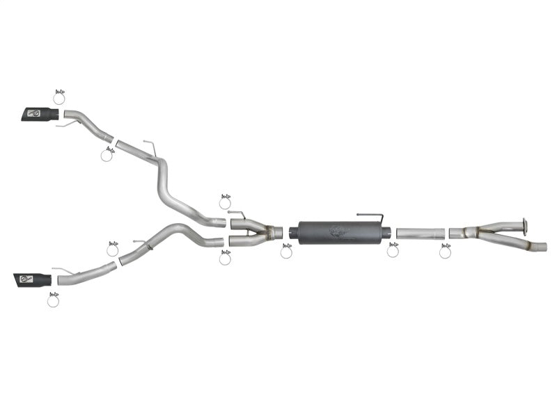 AFE 49-33094-B orce-Xp 3in to 3-1/2in 304 SS Cat-Back Exhaust w/Black Tip 17-18