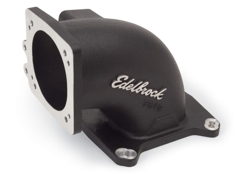 Edelbrock 38493 High Flow Intake Elbow 95mm Throttle Body to Square-Bore Flange Black Finish
