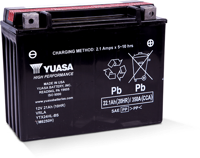 Yuasa YUAM6250H YTX24HL-BS High Performance Maintenance Free AGM 12 Volt Battery (Bottle Supplied)