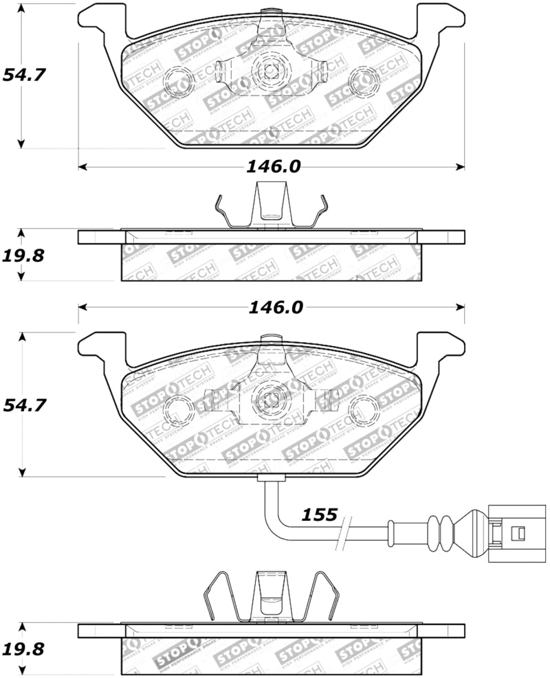 Stoptech 308.07681 Street Touring Brake Pads
