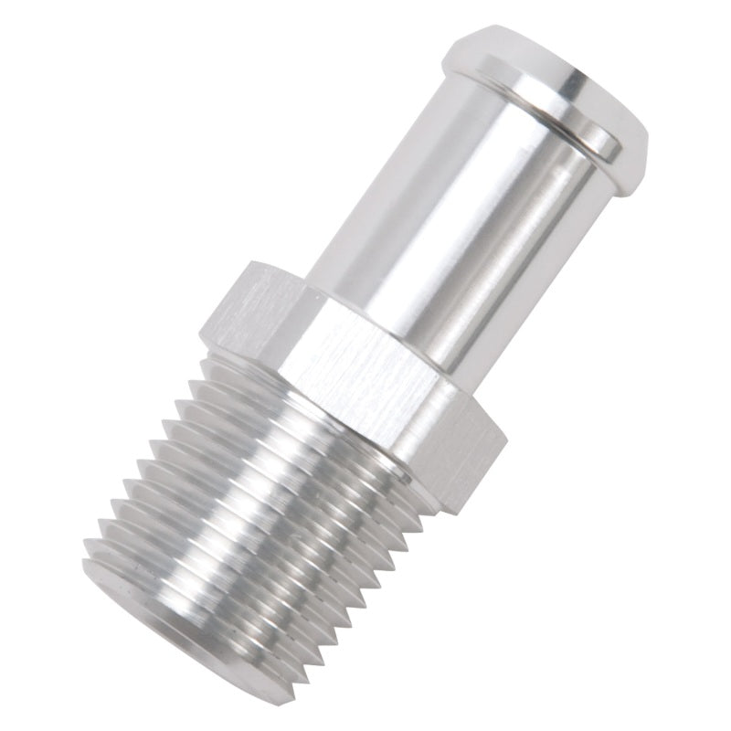 Edelbrock 8160 Hose End Straight 1/2In NPT to 5/8In Barb Clear Anodize