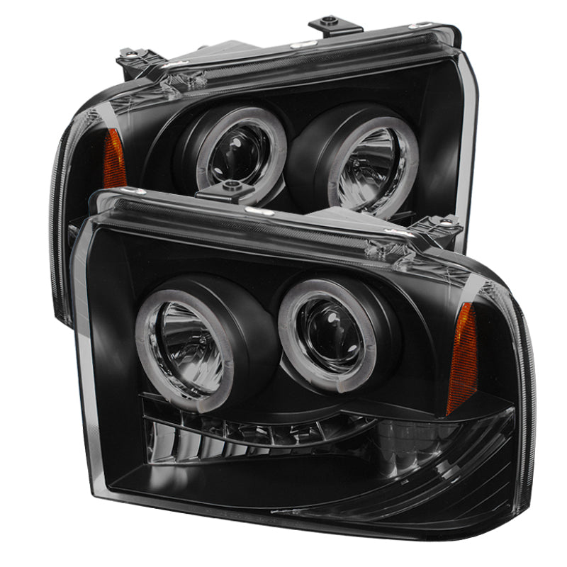 Spyder 5078483 fits Ford 05-07 F250/350 Projector Headlights LED Halo LED Blk S
