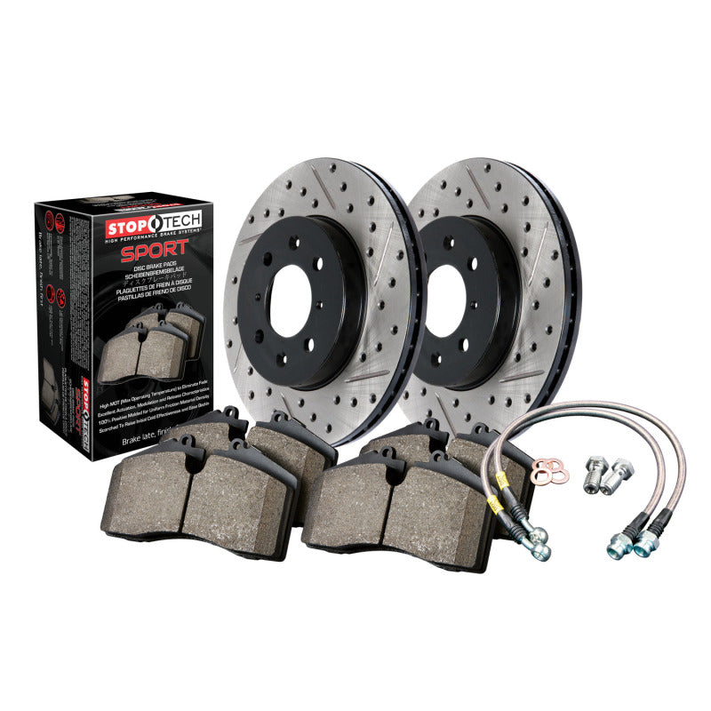 Stoptech 978.47007R Sport Axle Pack, Drilled & Slotted, Rear