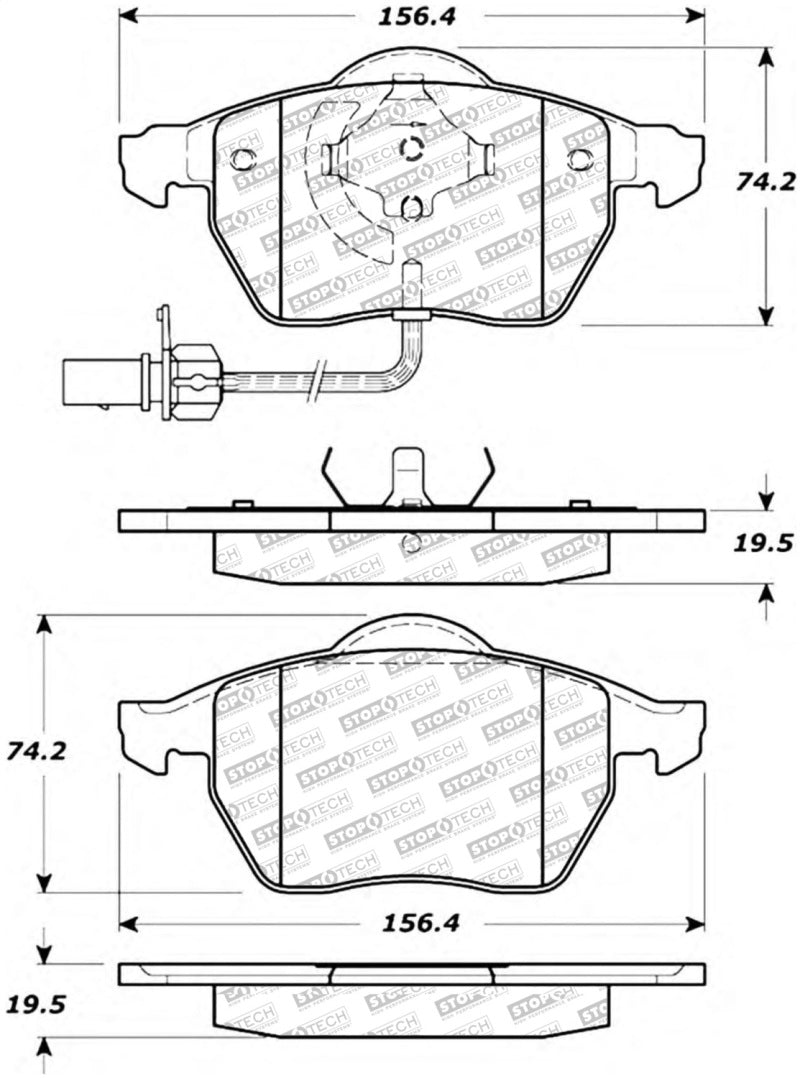 Stoptech 305.084 Street Select Brake Pads - Rear