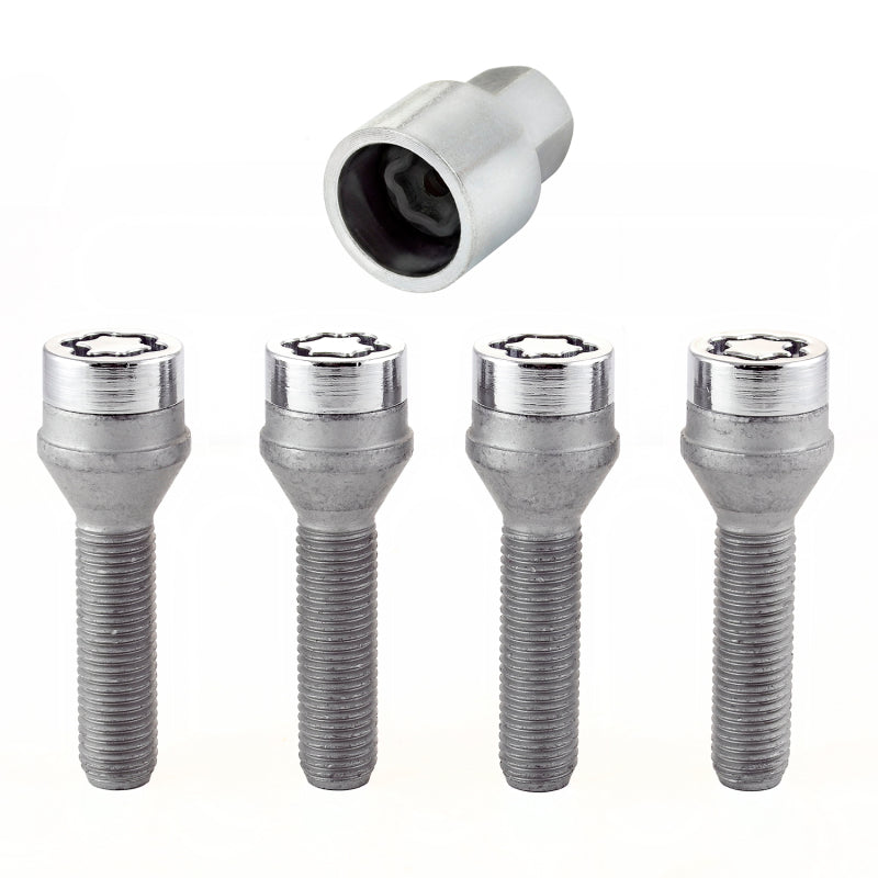 McGard 27013 Wheel Lock Bolt Set - 4pk. (Cone Seat) M12X1.5 / 17mm Hex / 40.5mm Shank Length - Chrome